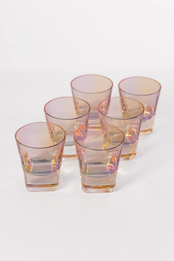 Estelle Colored Glass Shot Glasses Iridescent