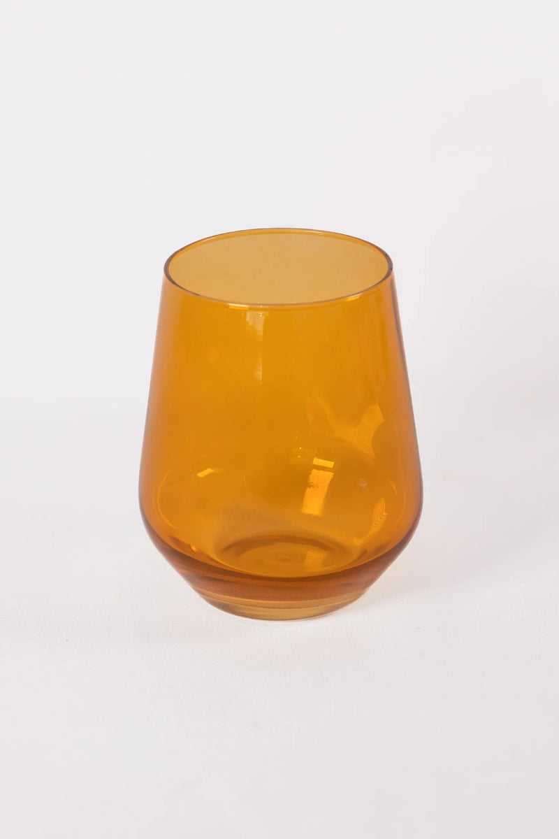 Estelle Colored Glass Wine Stemless Butterscotch