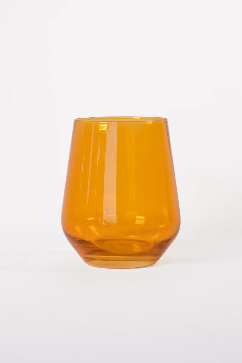 Estelle Colored Glass Wine Stemless Butterscotch