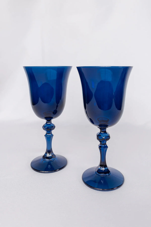 Estelle Colored Glass Colored Regal Goblet Midnight Blue