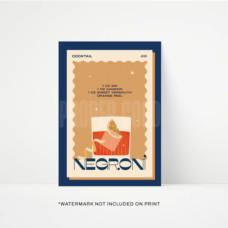 Proper Goods Negroni Blue | 16x20 Unframed