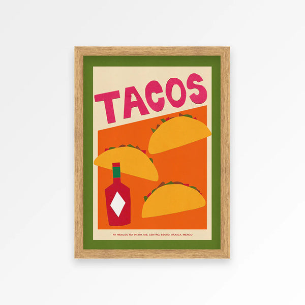 Proper Goods Tacos | 8x10 Oak Frame