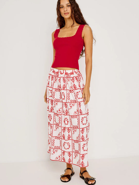 Rails Dax Skirt - Ivory Red Handkerchief