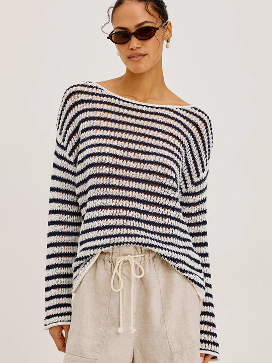 Rails Evangeline Sweater - Ivory Indigo Stripe
