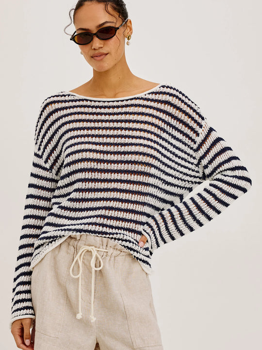Rails Evangeline Sweater - Ivory Indigo Stripe