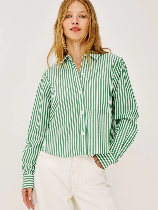 Rails Ramy Shirt - Emerald Stripe