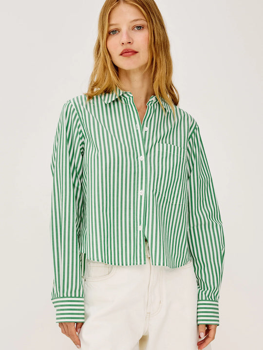 Rails Ramy Shirt - Emerald Stripe