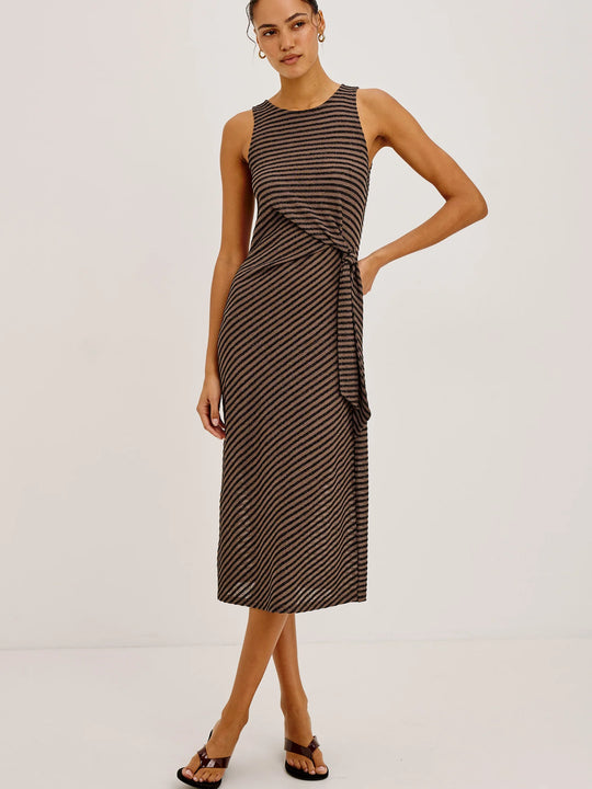 Rails Ricky Dress - Onyx Cocoa Stripe