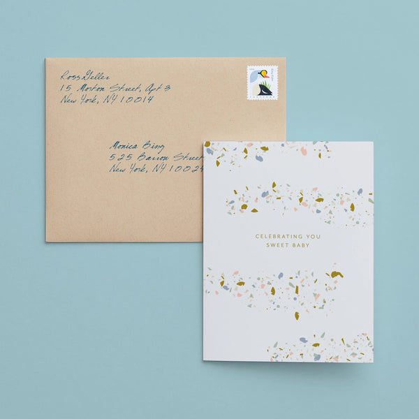 Ramona & Ruth Baby Terrazzo Card