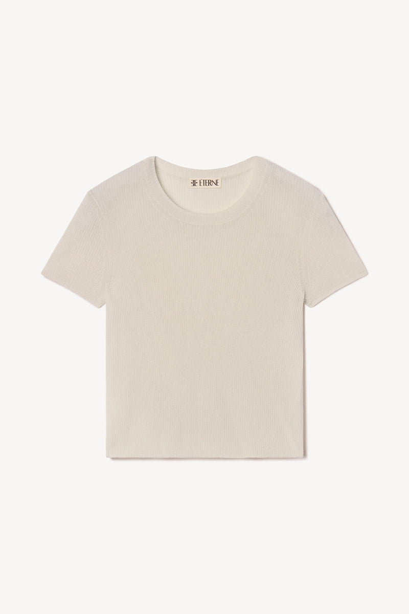 Eterne Rib Stitch Baby Tee Bone