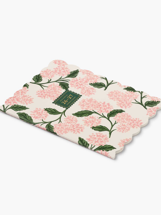 Rifle Paper Co. 12-Month Academic Appointment Notebook - 2026/2027 Pink Hydrangea