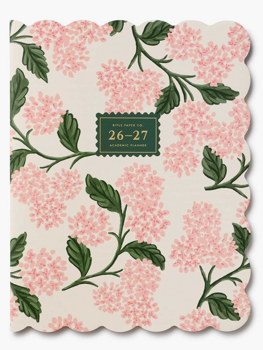 Rifle Paper Co. 12-Month Academic Appointment Notebook - 2026/2027 Pink Hydrangea
