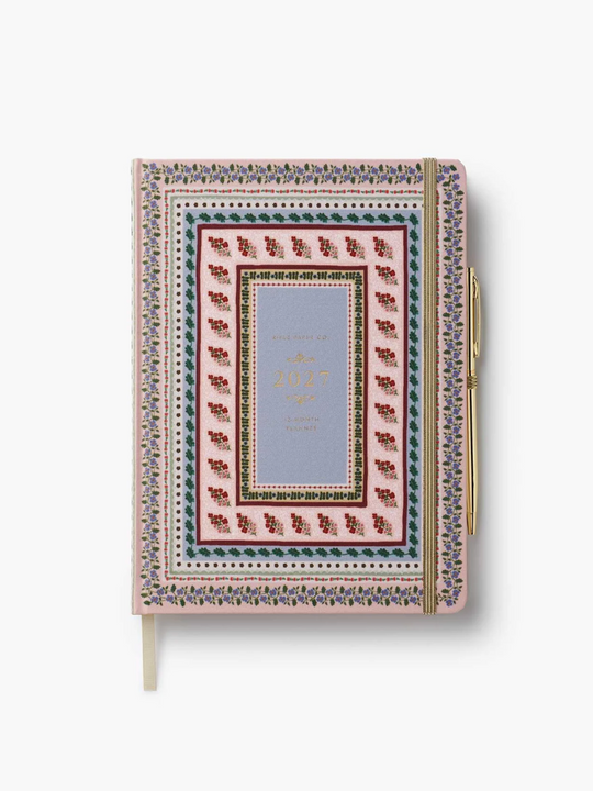 Rifle Paper Co. 12-Month Hardcover Planner with Pen - 2027 Paisley Stripe