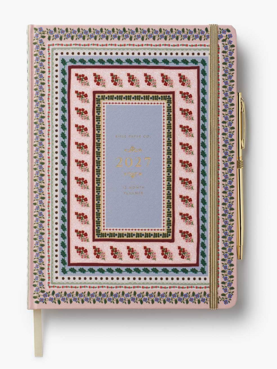 Rifle Paper Co. 12-Month Hardcover Planner with Pen - 2027 Paisley Stripe