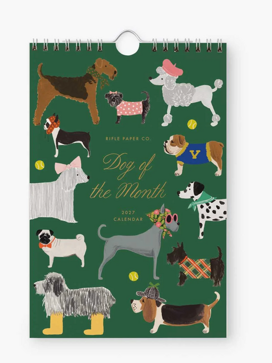 Rifle Paper Co. Kitchen Calendar - 2027 Dog of the Month