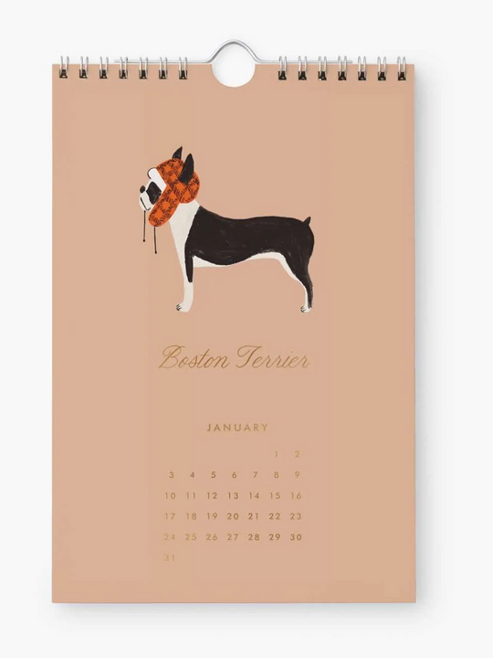 Rifle Paper Co. Kitchen Calendar - 2027 Dog of the Month