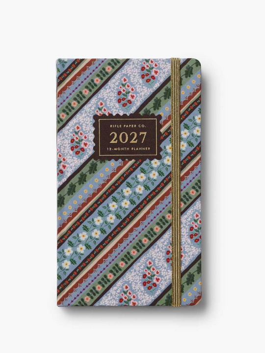 Rifle Paper Co. 12-Month Hardcover Pocket Planner - 2027 Paisley Stripe