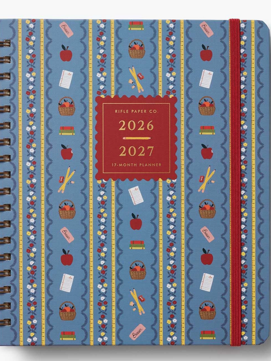 Rifle Paper Co. 17-Month Academic Hardcover Spiral Planner - 2027 School Supplies