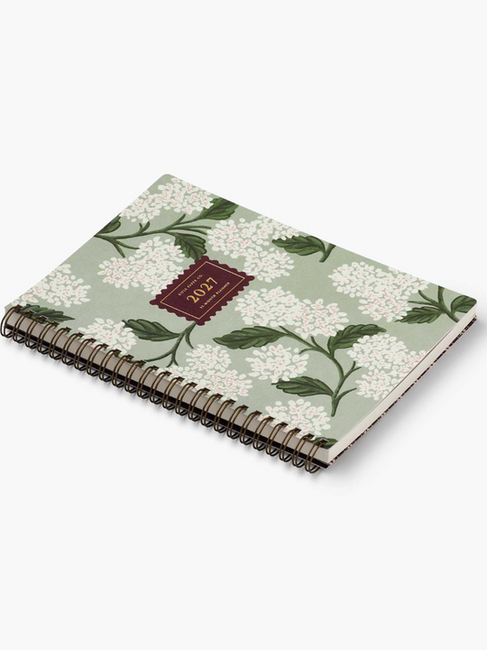 Rifle Paper Co. 12-Month Softcover Spiral Planner - 2027 Sage Hydrangea