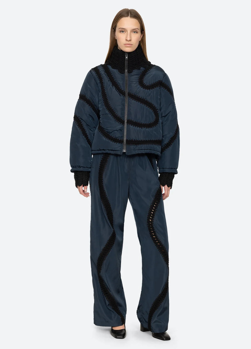 Sea NY Averie Windbreaker Track Pants Navy