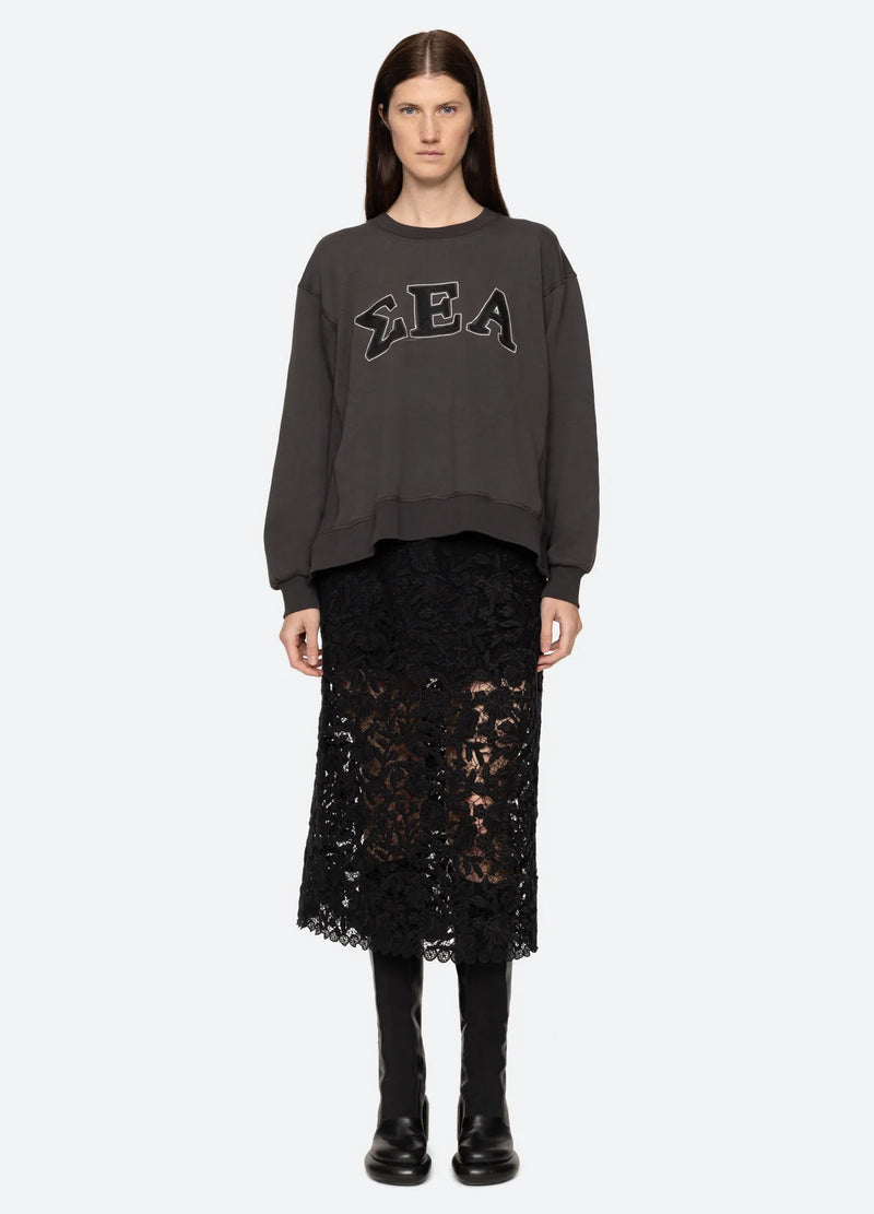 Sea NY Adonis Embroidery Sweatshirt Black