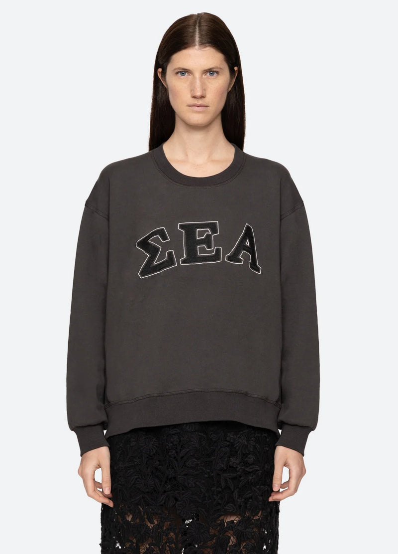 Sea NY Adonis Embroidery Sweatshirt Black