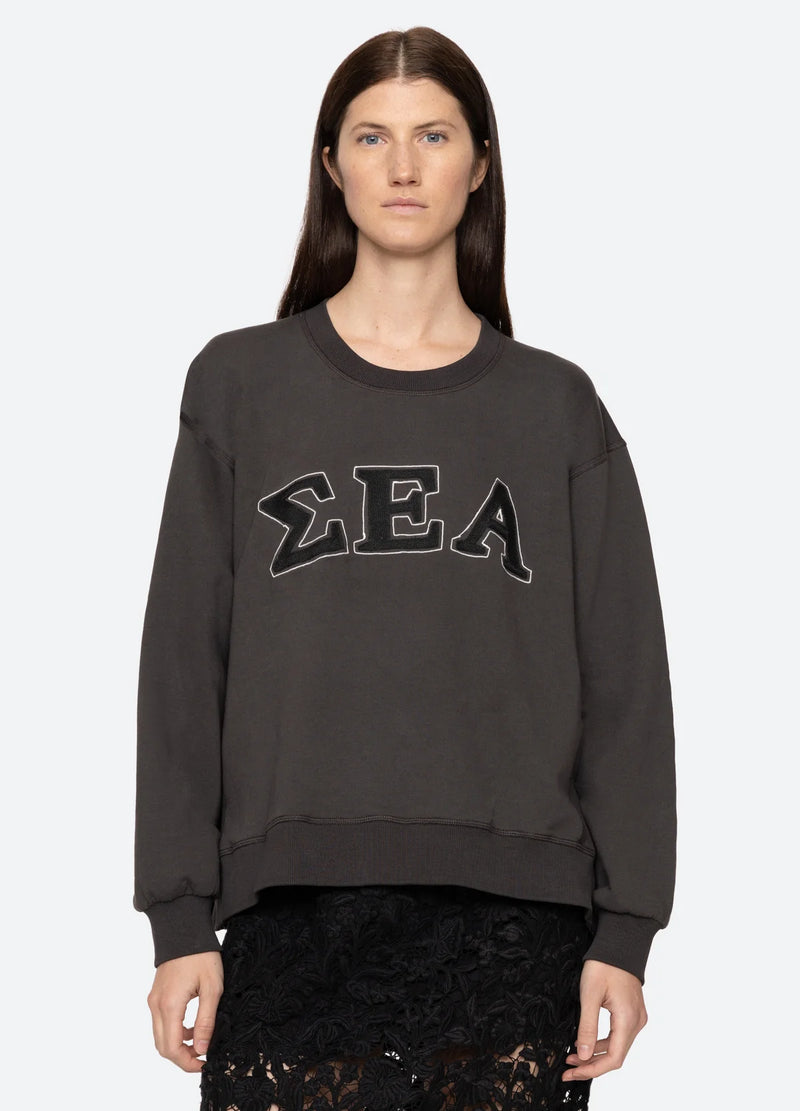 Sea NY Adonis Embroidery Sweatshirt Black