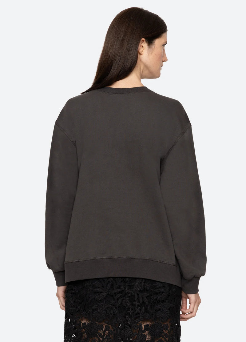 Sea NY Adonis Embroidery Sweatshirt Black