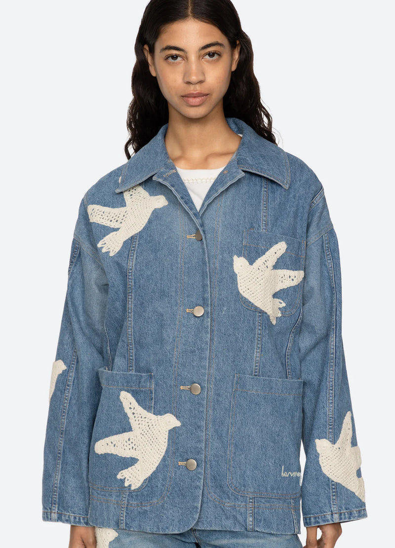 Sea NY Payton Denim Jacket Blue