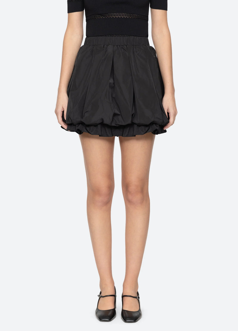 Sea NY Belen Taffeta Mini Skirt Black