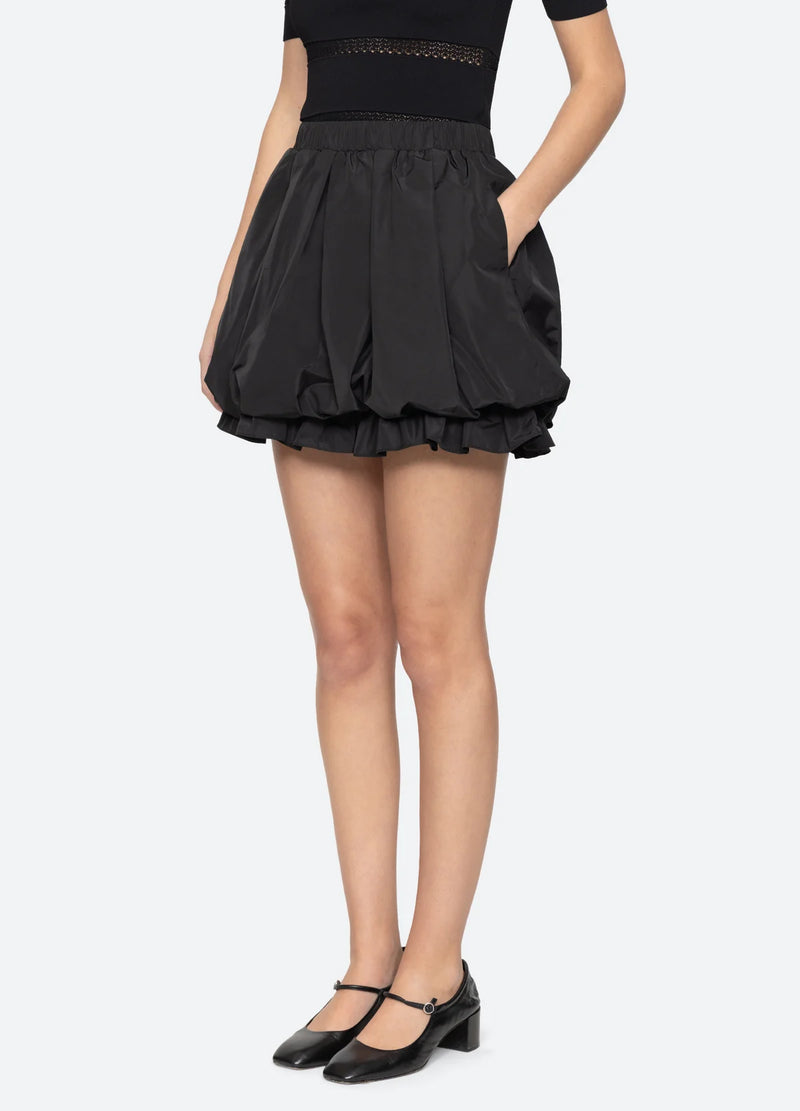 Sea NY Belen Taffeta Mini Skirt Black