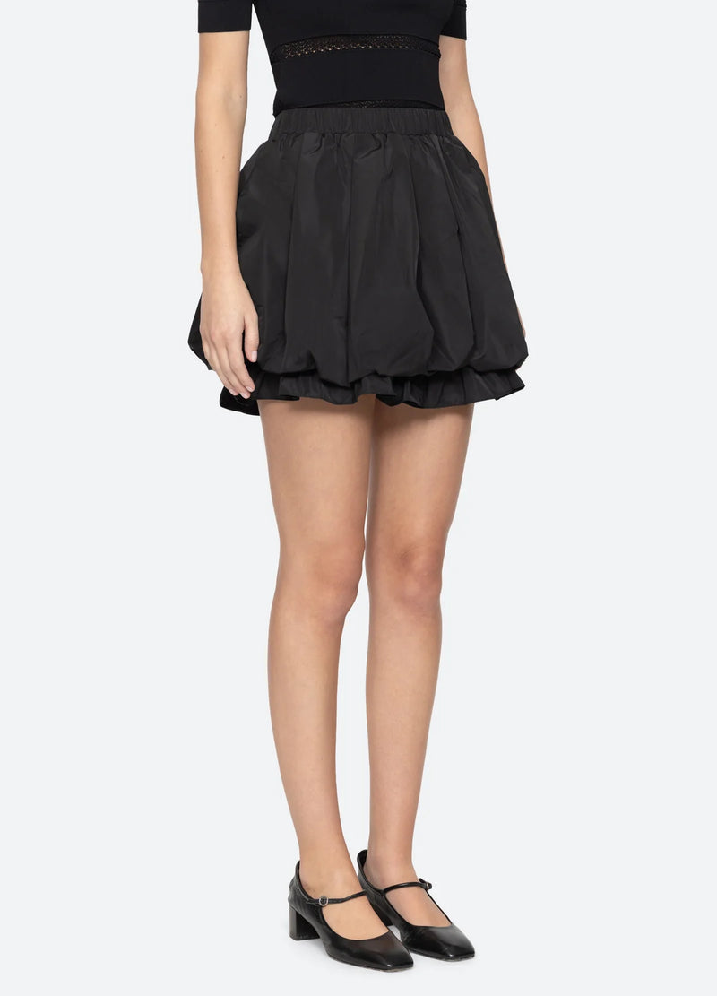 Sea NY Belen Taffeta Mini Skirt Black