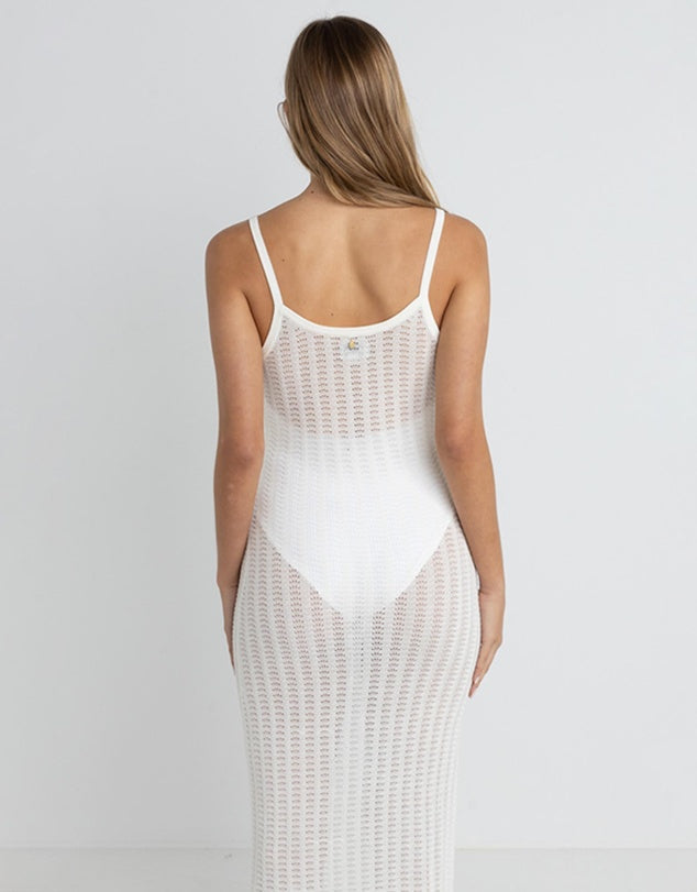 Rhythm Gemma Knit Midi Dress White
