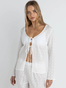 Rhythm Mirage Long Sleeve Top White