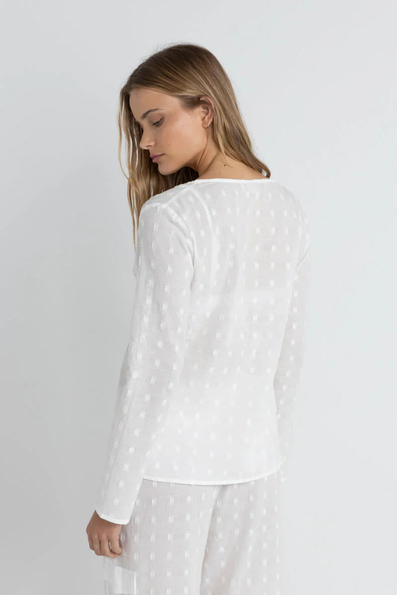 Rhythm Mirage Long Sleeve Top White