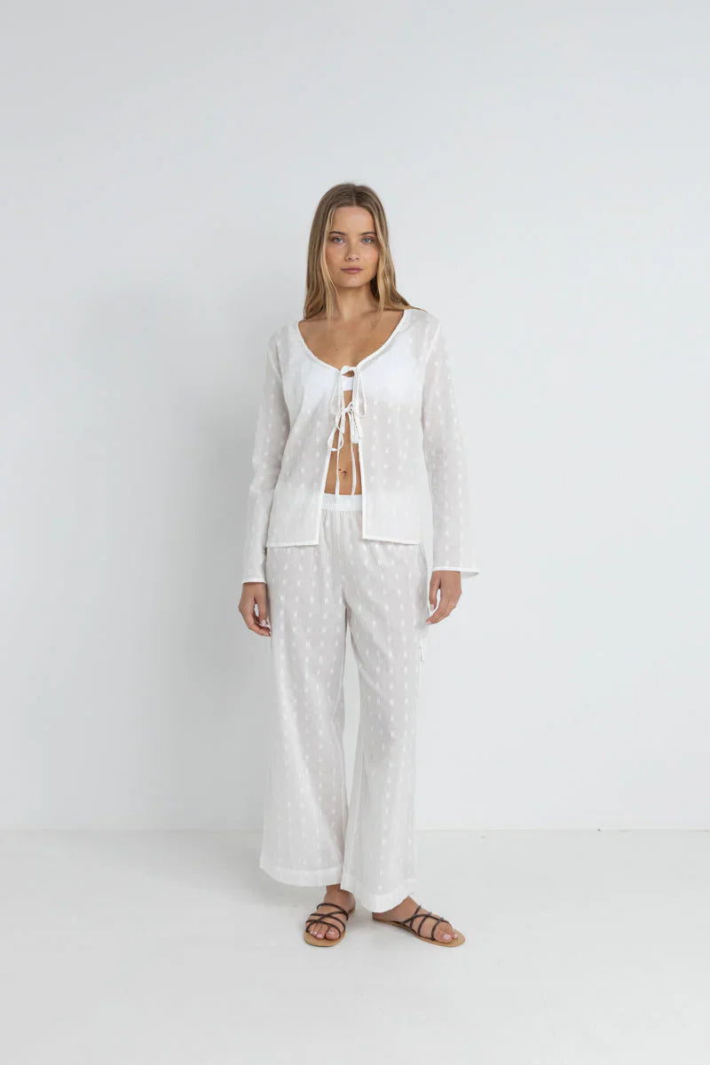 Rhythm Mirage Long Sleeve Top White