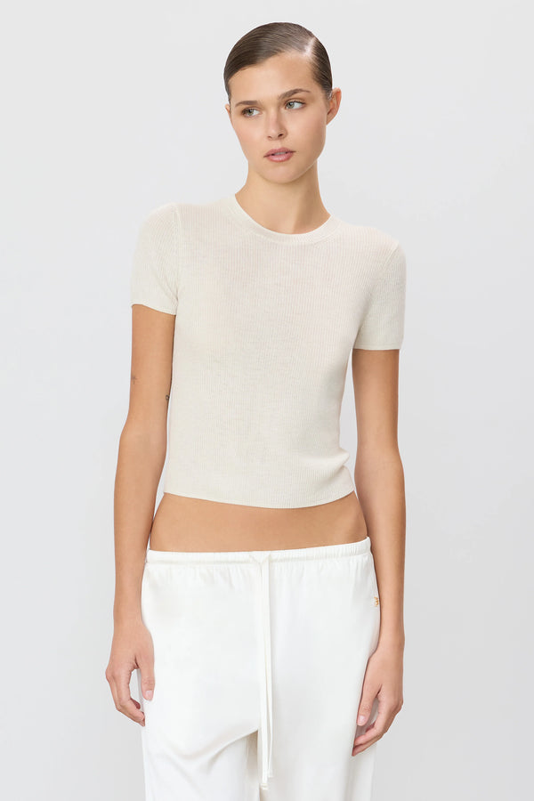 Eterne Rib Stitch Baby Tee Bone