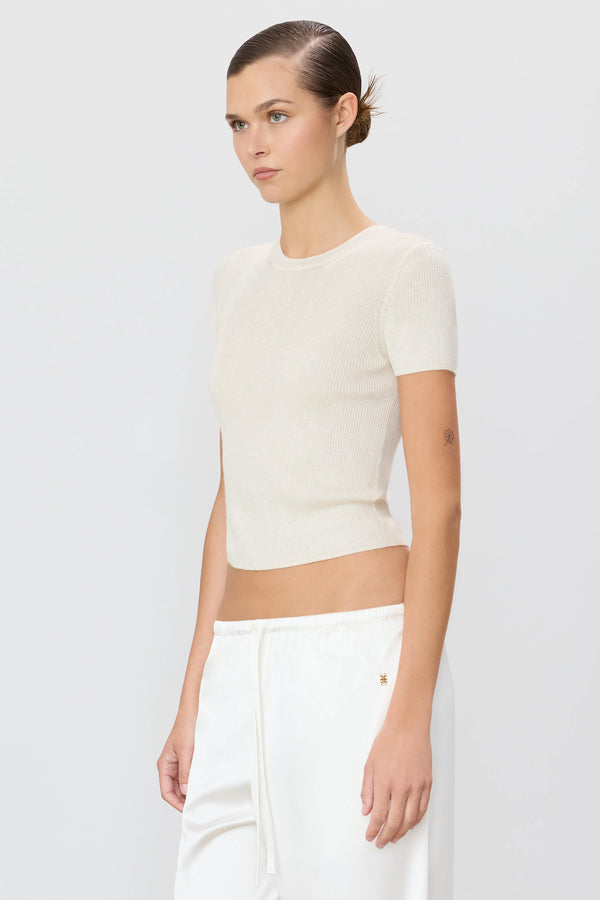 Eterne Rib Stitch Baby Tee Bone