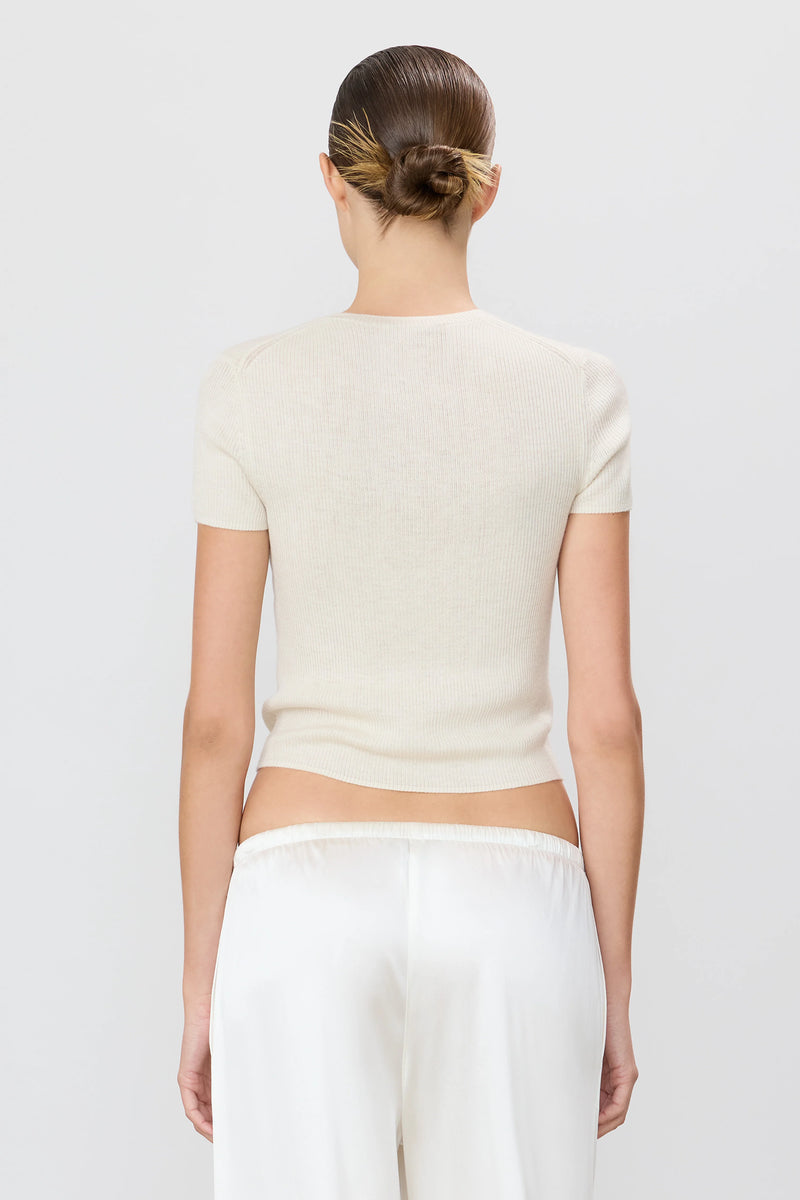 Eterne Rib Stitch Baby Tee Bone