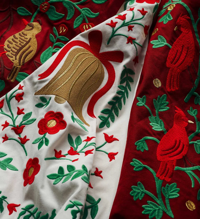 Rifle Paper Co. Christmastide Embroidered Tree Skirt