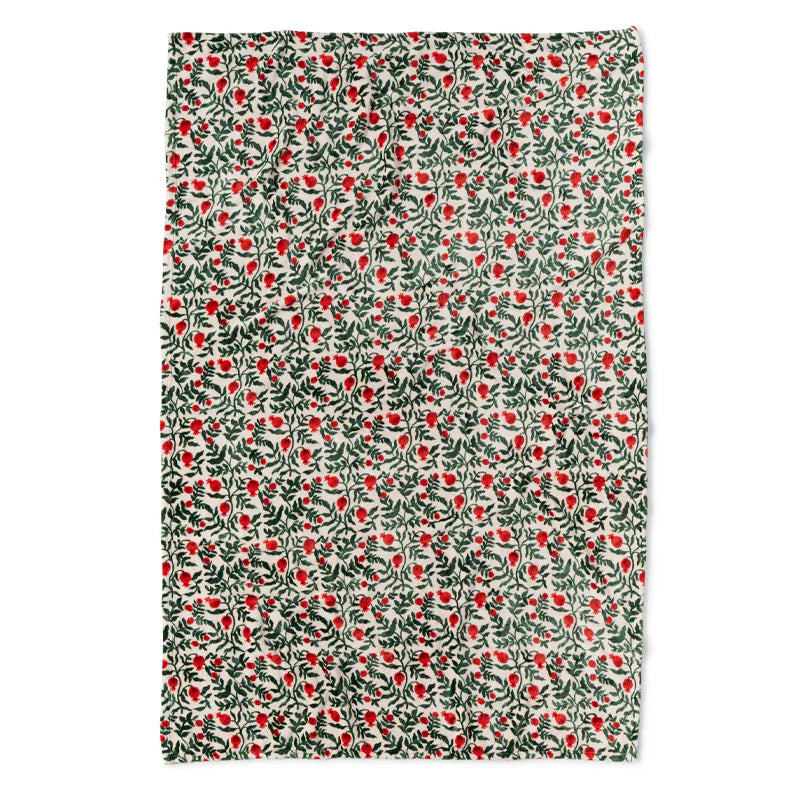 Rifle Paper Co. Christmastide Pomegranate Fleece Blanket