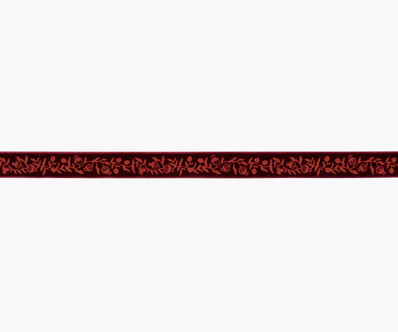 Rifle Paper Co. Christmastide Pomegranate Velvet Ribbon