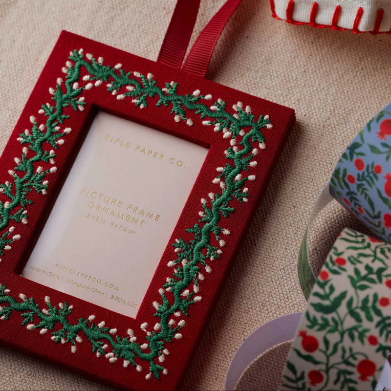 Rifle Paper Co. Garland Embroidered Frame Ornament