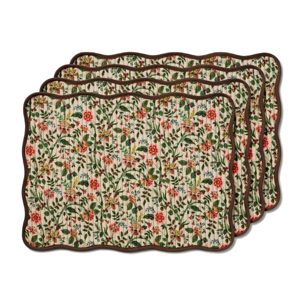 Rifle Paper Co. Gracie Quilted Cotton Placemats, Set of 4