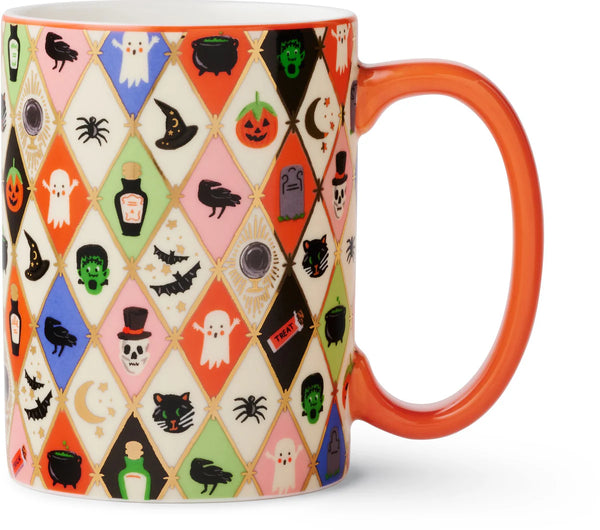 Rifle Paper Co. Halloween Argyle Porcelain Mug