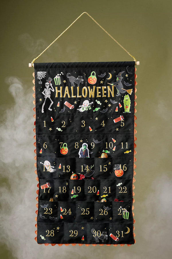 Rifle Paper Co. Halloween Parade Embroidered Hanging Countdown Calendar