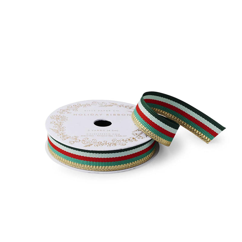 Rifle Paper Co. Holiday Stripe Grosgrain Ribbon