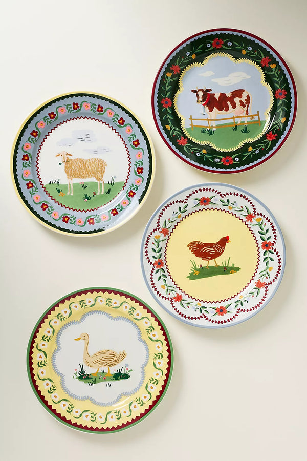 Rifle Paper Co. Home Sweet Home Porcelain Dessert Plate Set