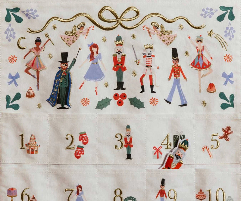 Rifle Paper Co. Nutcracker Embroidered Hanging Advent Calendar