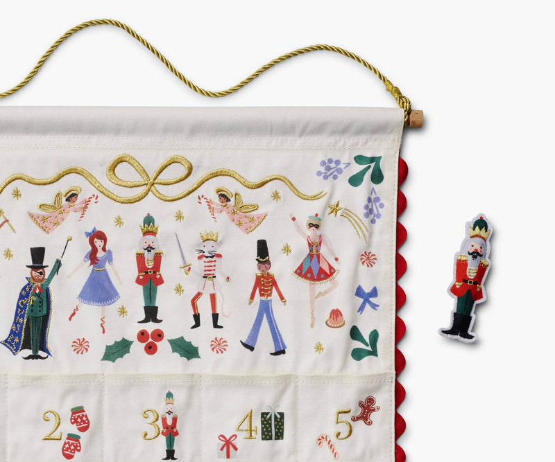 Rifle Paper Co. Nutcracker Embroidered Hanging Advent Calendar
